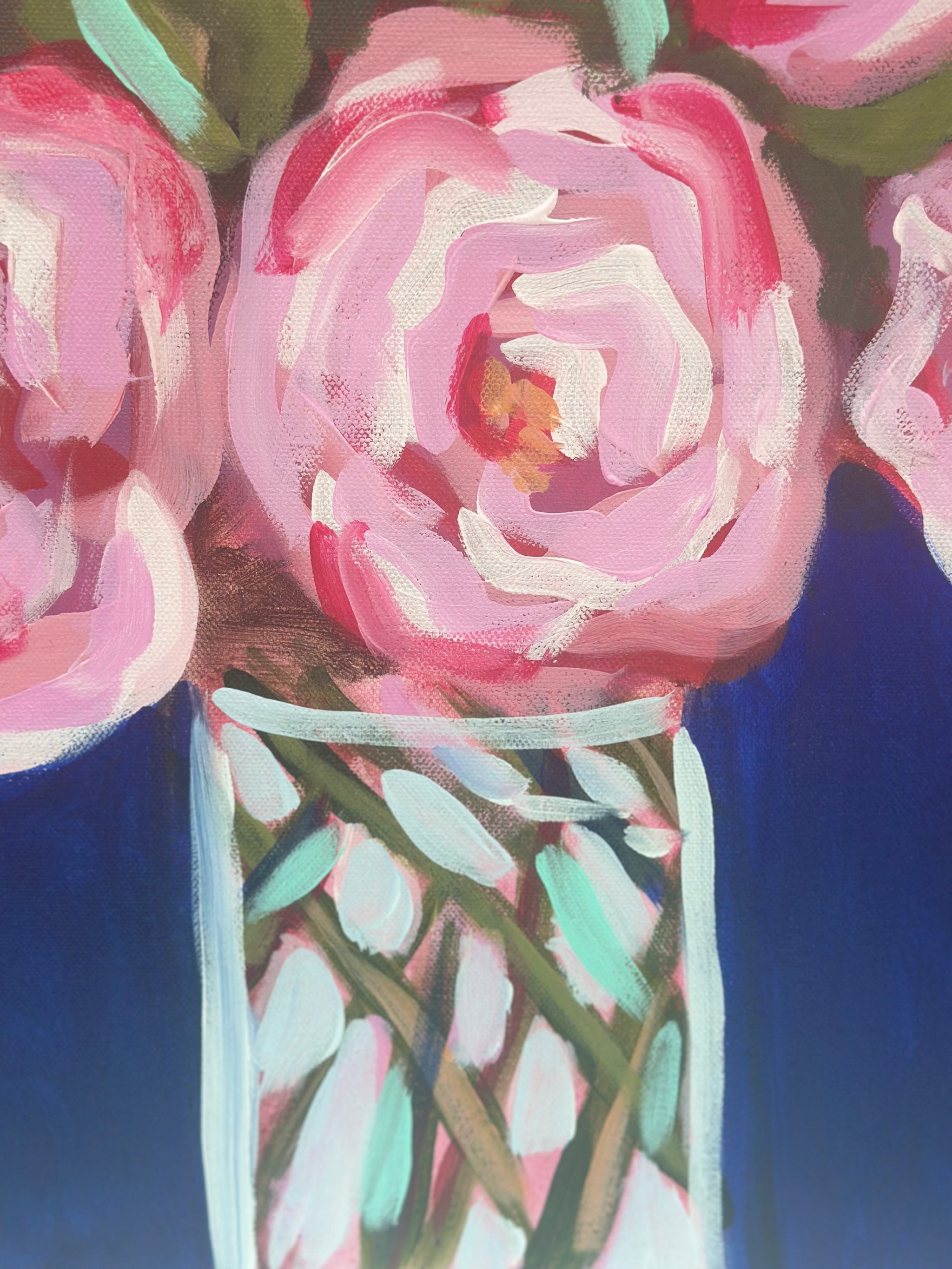 “Whispers of Pink”  20 x 20 acrylic painting on canvas